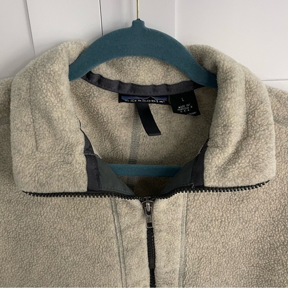Vintage Patagonia Synchilla Made in USA Full Zip Fleece Jacket Granola Oat L - Picture 8 of 12